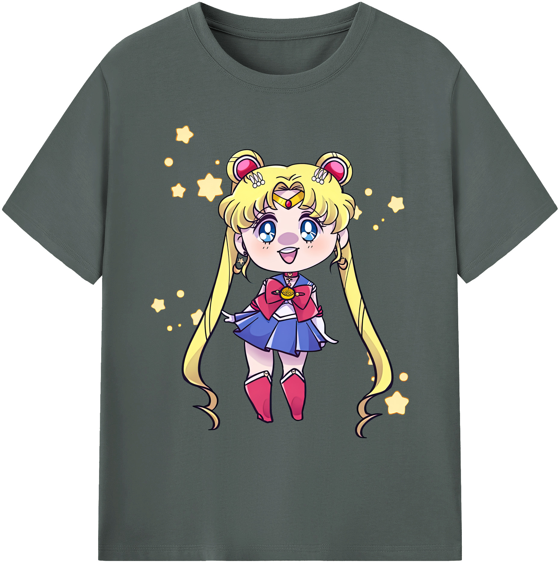 （画像用） 美少女戦士セーラームーン 月野 うさぎ つきの うさぎ Sailor Moon Tsukino Usagi 綿100％ メンズ半袖Tシャツ｜肌触りやわらか＆通気性